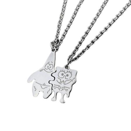 Svampbob Fyrkant Paj Par Titan Stål Halsband Gör