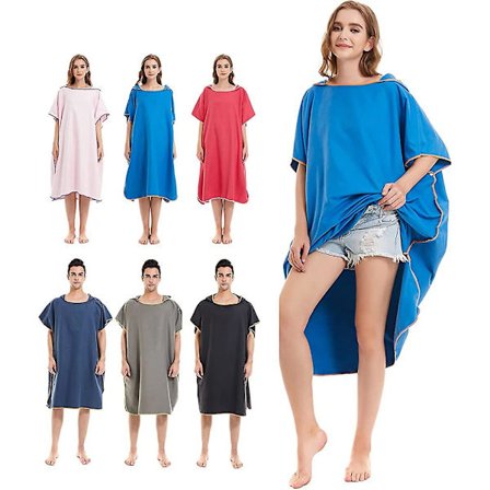 Skiftende Kåbe Håndklæde Poncho Med Hætte Hurtigtørrende Letvægts Skiftende Håndklæde Ekstra