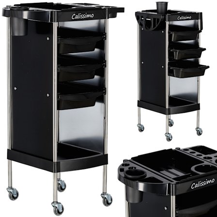 Frisörassistent vagn rullbord på hjul för färgning X11-A till skönhetsalongen skåp med lådor