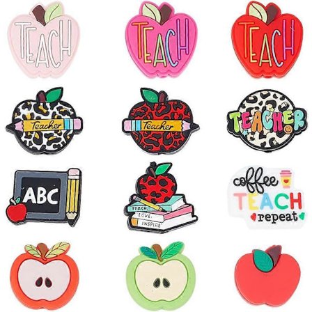 12 kpl 12 tyylin omenasilikonisia kohdehelmiä, värikkäitä litteitä opetus silikonikumihelmiä, löysiä välihelmiä helmikynille, avaimenperäkaulakoruille