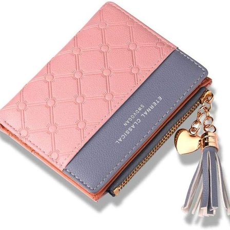 Damelommebok, kort lommebok for kvinner, dusk lommebok