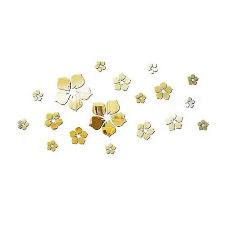 Akryl Spegel Blomster Väggdekaler Självhäftande Spegel Väggdekor Re