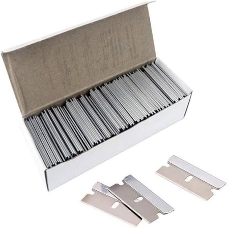 100 stk. Plastskraber Erstatning til Bilklistermærkefjerner Mærkater Skraber (Metal)