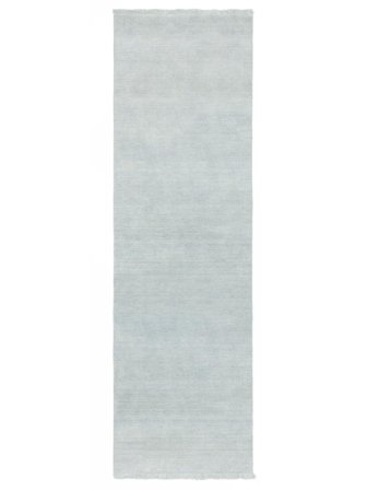 Pequeno Handloom Fringes Tapete - Azul Empoeirado 80X300 Lã, Em Estilo Moderno