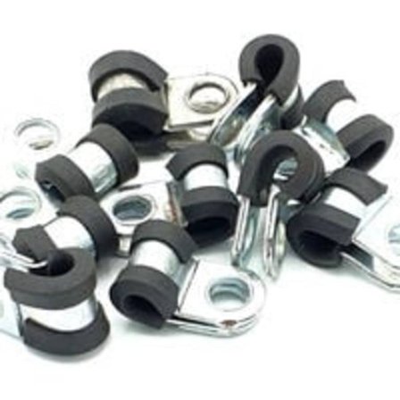 10 kpl x 5 mm:n kaapeli P-kiinnikkeet, kumipäällysteiset teräsputki P-kiinnikkeet