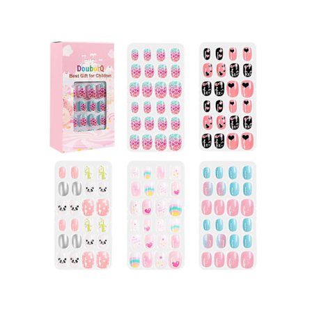 Douborq 120 Stykker Børnenes Negle Stykker Og Falske Negle Stykker Sæt