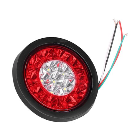 12-24V 16LED Rund Baklykta Röd Vit Ljusfärg Ljusstark Blinkers för Trailer Lastbilar Husvagn