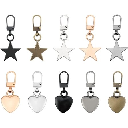 10 stk. lynlåstrækker udskiftning, aftagelige lynlåstrækkere metal lynlås gribere lynlås reparations trækfane lynlås trækker udskiftnings skyder sæt 