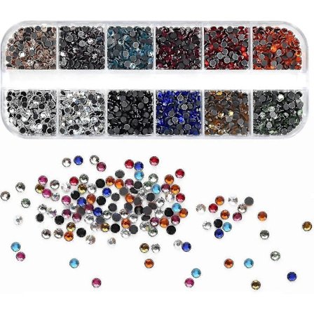 2160 stk. Rhinestones Krystall Rhinestones Stryke-på Hotfix Strass Dekorasjon For Håndverk Klær Sko Vesker Negler Diy 12 Farger
