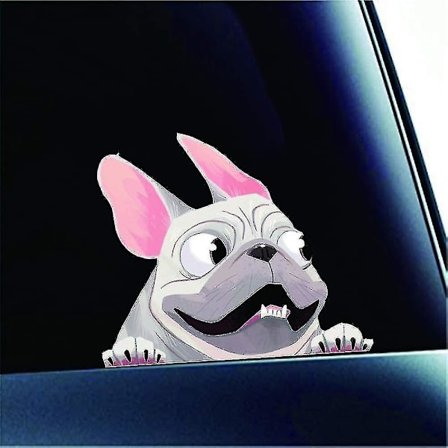 Bilstickere, Hundesticker, Søde Bilstickere, Hundevindue Stickere - Lykkebringende (hvid Bulldog) Hundebilsticker