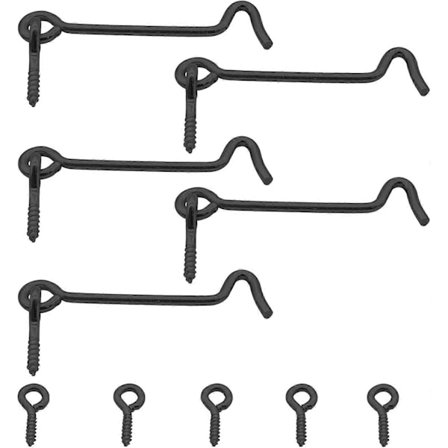 3 tums hak- och ögla lås (5 st), kraftigt ladugårdsdörrlås sekretesslås