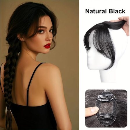 Bangs Hårklemme i Pandehår med Tindinger Hårstykker til Kvinder