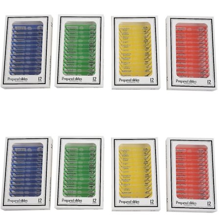 96 st preparerade mikroskopglas av plast för barn, med djur, insekter, växter och blommor