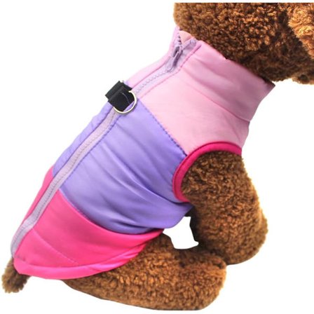 Koiran takki pienille koirille - Pehmustettu liivi talutushihnan kiinnityksellä tilkkutäkkiväreissä - Koko M - Täydellinen teddyille, chihuahualle 