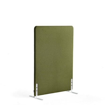 Skärmvägg ZONE, 1360x1000x46 mm, tyg Hush, vita ben, skogsgrön