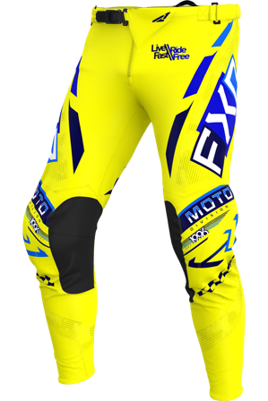 FXR Podium Gladiator Crossbyxor Gul/Marinblå/Blå 28