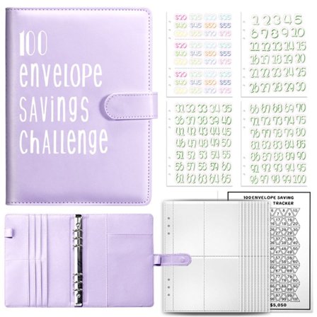 Envelope Challenge Binder Säästökirja PURPURIA