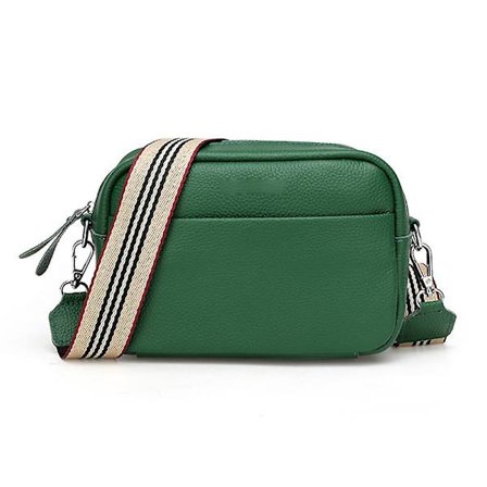 Ny bred axelväska i äkta läder med bred axelrem i äkta läder, mjuk läderaxelväska för fritid