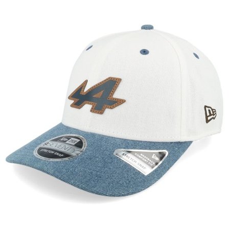 New Era - Motor Vit adjustable Keps - Alpine F1 25 Austin Team 9SEVENTY Linnen Light Beige/Blue Denim Adjustable @ Hatstore
