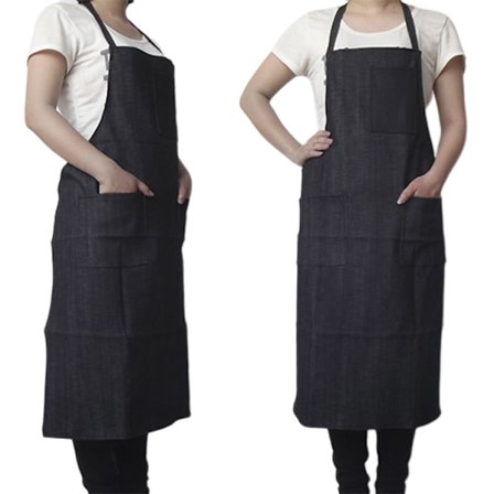 Arbeidsforkle i denim for voksne, fabrikk, industri, tykt, holdbart, forkle, arbeidsbeskyttelse, sveising, smussavvisende forkle.