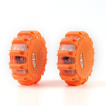 2-pack orange LED Vägfackla Varningsljus Nödljus för Bil, Lastbil, Husbil - Vägkantsutrustning