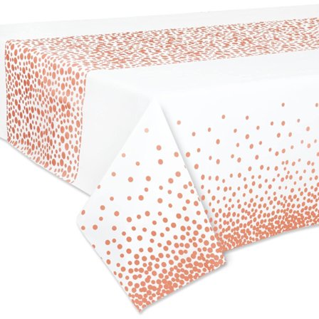 Rose Gold Stor Dug 9ft x 4.5ft (137x274cm) Rektangulær Dug Voksdug Vandtæt Pletbestandig Jul Fødselsdag Bryllup