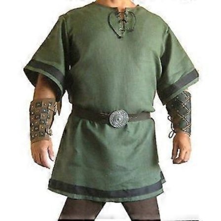 Herre Middelalder Kostume Halloween Viking Ridder Pirat Vintage Stil Kriger Larp Skjorter Bluse Toppe -NMAOV(4XL Grøn)
