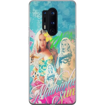 Kompatibelt Mobildeksel til OnePlus 8 Pro Eventyrverden med Steve, Creeper og dyr i fargerik blokkgrafikk