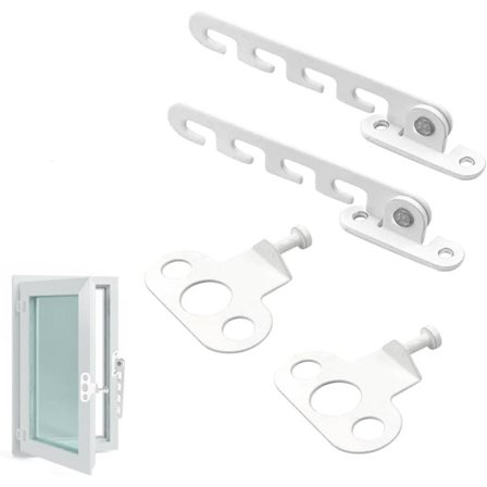 ING Sikkerhedslåse til vinduer 2 stk. Vinduesholder Justerbar Vinduesbegrænser Hvid Vinduesstøtter Vinduesholder & Dørholder Vindkrog Hvid