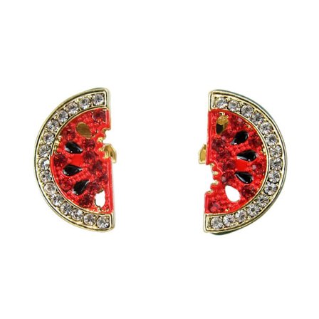 Vannmelon Sølvnål Krystall Øredobber