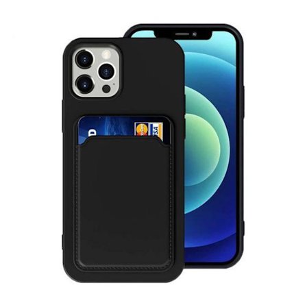 Silicone Case with Card Holder iPhone 14 Pro Black