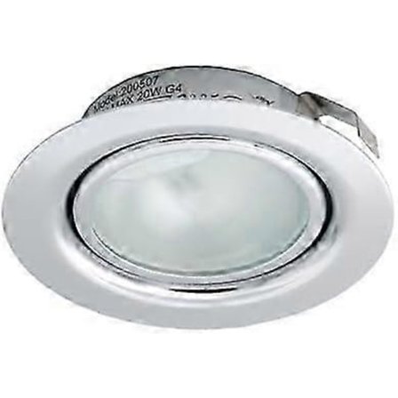 Belysning 12v 20w halogen innfelt downlight krom varmhvit lavvolt (Driver kreves)