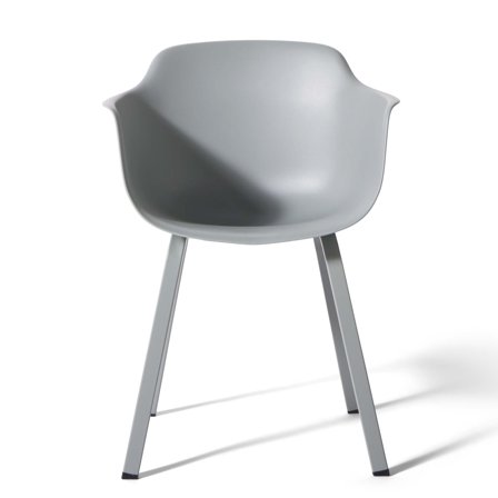 Ariel Esszimmerstuhl Grau, Modernes Design mit ergonomischer Sitzschale, stabiles Vierfußgestell, pflegeleicht und zeitlos, Höhe 79cm.