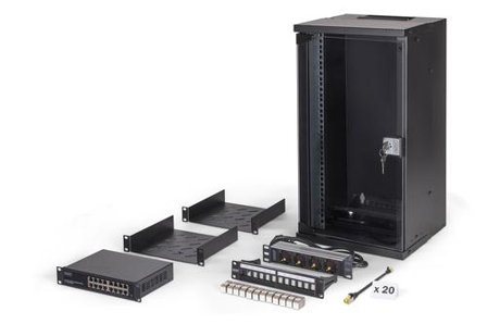 Digitus DN-49105-SET hylle 12U Veggmonterbar hylle Sort