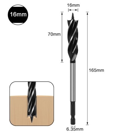 Twist Drill Bits Auger Borr 16MM