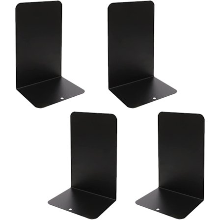 4 stk. 8 tommer L-formede metalbogstøtter til hylder