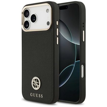 Guess Grained Strass Logo MagSafe-fodral för iPhone 17 Pro Max - svart