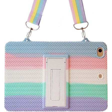Fodral för iPad 2, iPad 3, iPad 4 - Fashion Candy Color Vävt Mönster iPad 9.7 Fodral för Barn Fullt Kroppsskydd Stötsäkert Fodral med Kickstand