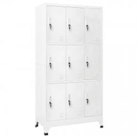 Vidaxl Klädskåp För Omklädningsrum Med 9 Fack Stål 90x45x180 Cm Grå