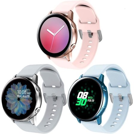Silikonarmband Kompatibel med Samsung Galaxy Watch 3 41mm Rem/Active Rem 40mm/Active Rem 2/Galaxy Watch 42mm Rem, Kvinnor Män Mjuk Silikon Spo