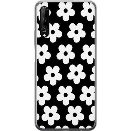 Kompatibel Mobilcover til Huawei Huawei P smart Pro 2019 Sorthvidt blomstermønster i minimalistisk skandinavisk design med stærk kontrast og tidløs