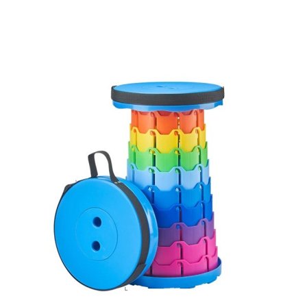 Bærbar Fleggbar Teleskopisk krakk Lett Plast T-bane Kø Stol og Utendørs Camping Fiske med bærepose