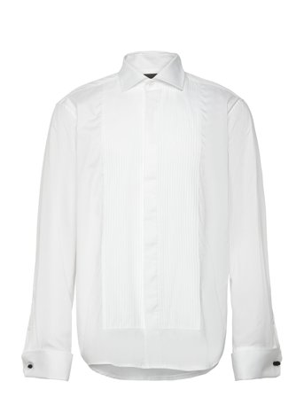 Oscar Jacobson Reg Fit Cut Away Tuxedo Double Cuff Shirt - White - 44