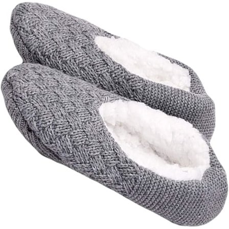 Pörröinen neulekuvio, tohvelit, liukuestesukat, kevyet kotitohvelit, karvaiset sukat, M (koko 39-42)