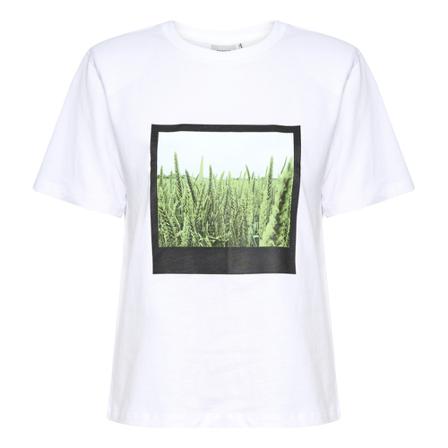 Gestuz Jory printed tee Hvid, Dame T-shirts