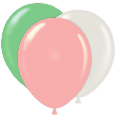 Ballonger Kombo Pastell Rosa/Grønne/Hvite