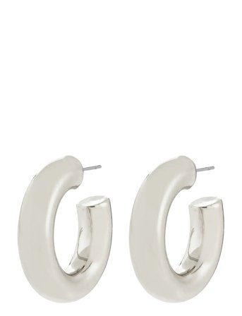 Pilgrim | Phase Large Hoops Silver-Plated | ONE SIZE