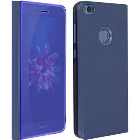 Folio Miroir Etui - AVIZAR - Huawei P8 Lite 2017 / Honor 8 Lite - Polykarbonat - Blå - Inbyggt Stöd