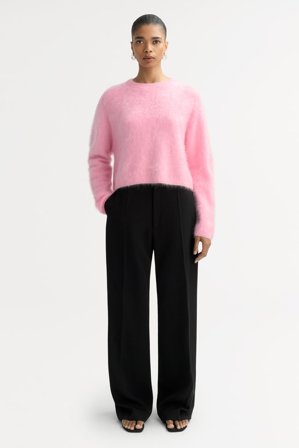 Soft Goat - Brushed Crewneck - Women cashmere sweater - S - Pink