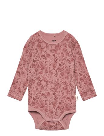 Wool/Bamboo Ls Body Aop Pink Mikk-line